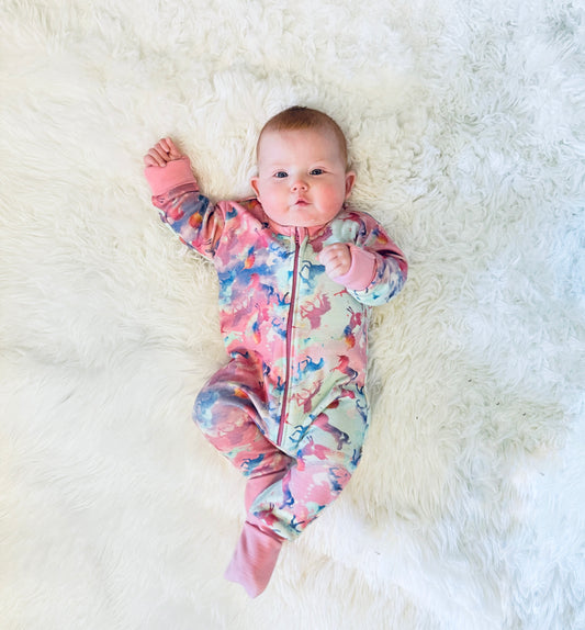 Limited Edition Merino Wool Zippered Sleeper | Celeste