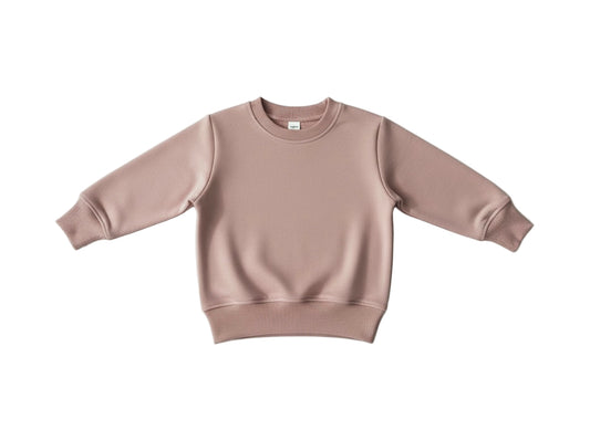Baby / Toddler / Kids Merino Wool Long Sleeved Crew Pullover | Mocha