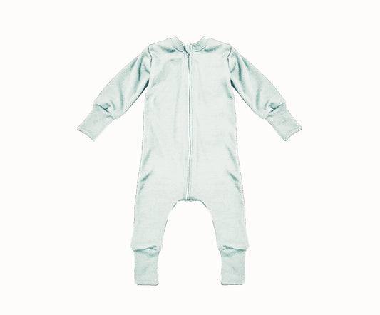 Merino Wool Zippered Sleeper | Mint