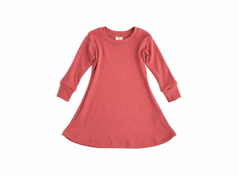 Baby / Toddler / Kids Merino Wool Long Sleeved Tunic Dress | Deep Coral