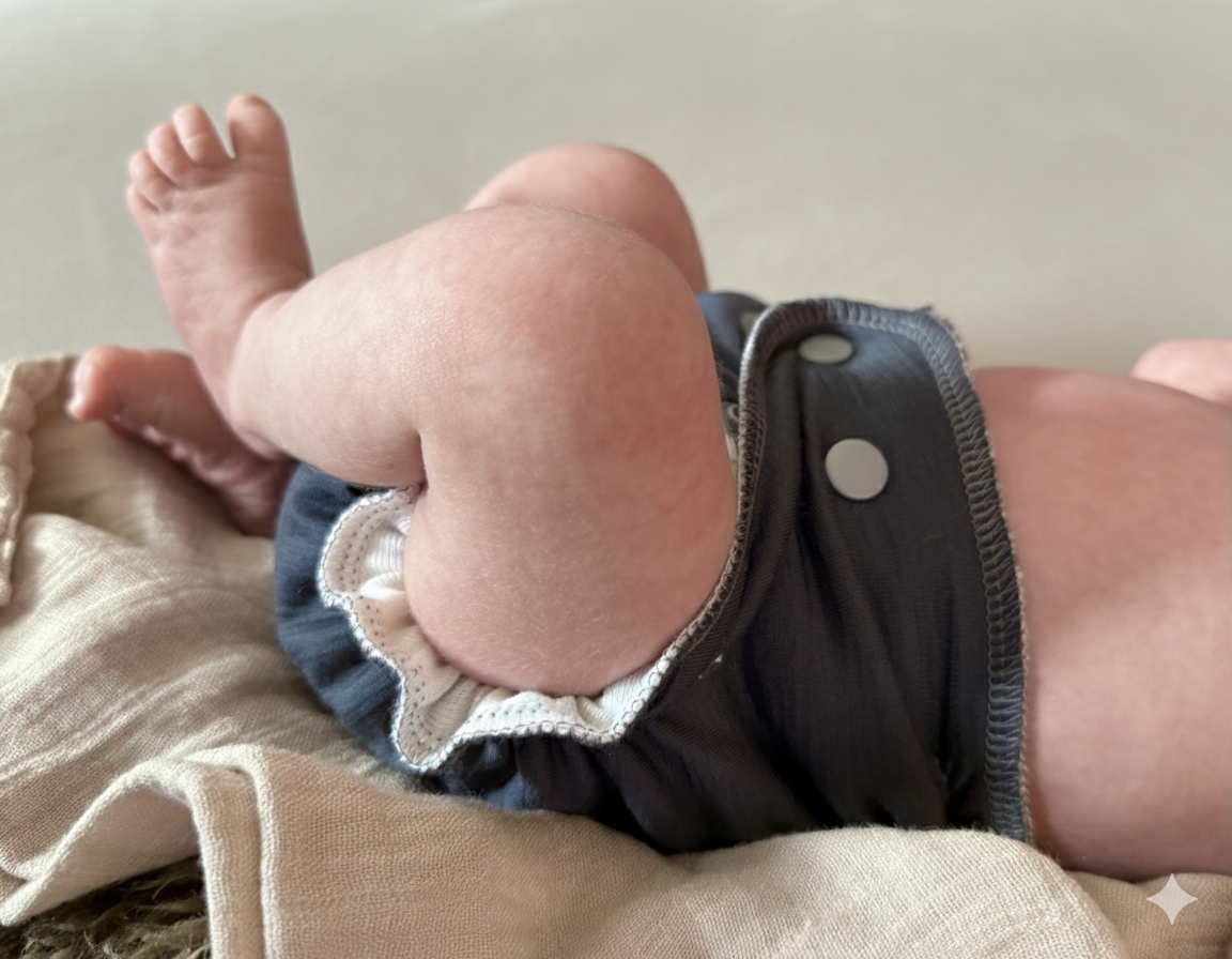 Limited Edition Newborn All-Wool Merino Cloth Diaper Cover | Celeste