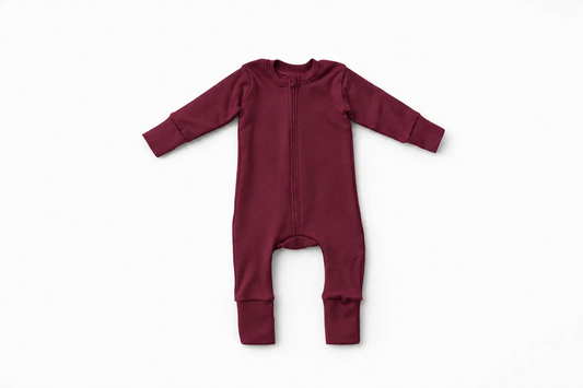 Merino Wool + Organic Cotton Zippered Eversuit™ Sleeper | Cranberry