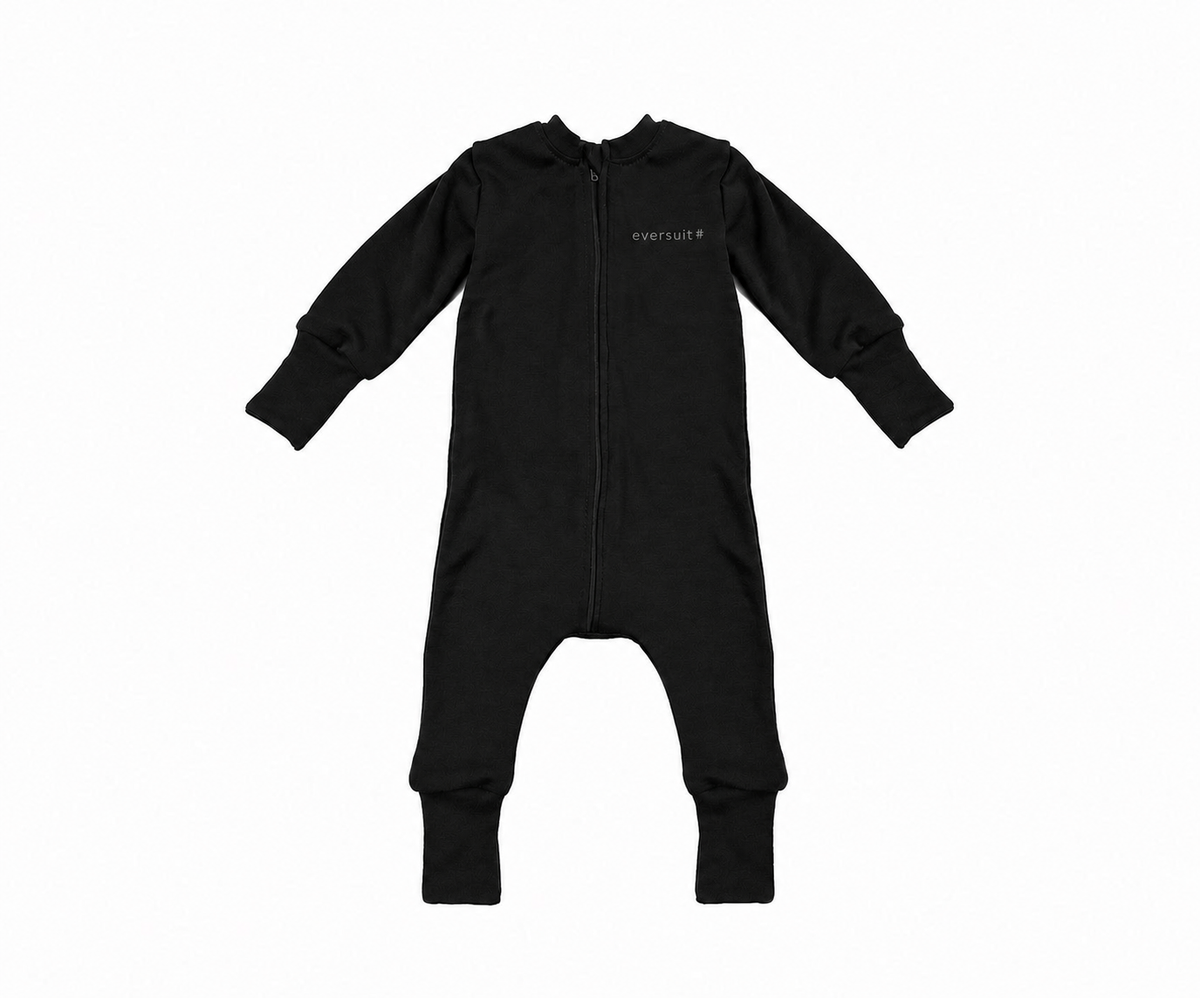 Merino Wool Zippered Eversuit Romper | Eclipse
