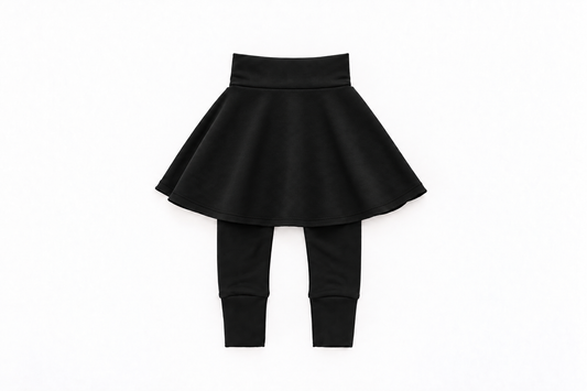 Girl’s Skirted Merino Wool Grow-On Leggings | Eclipse