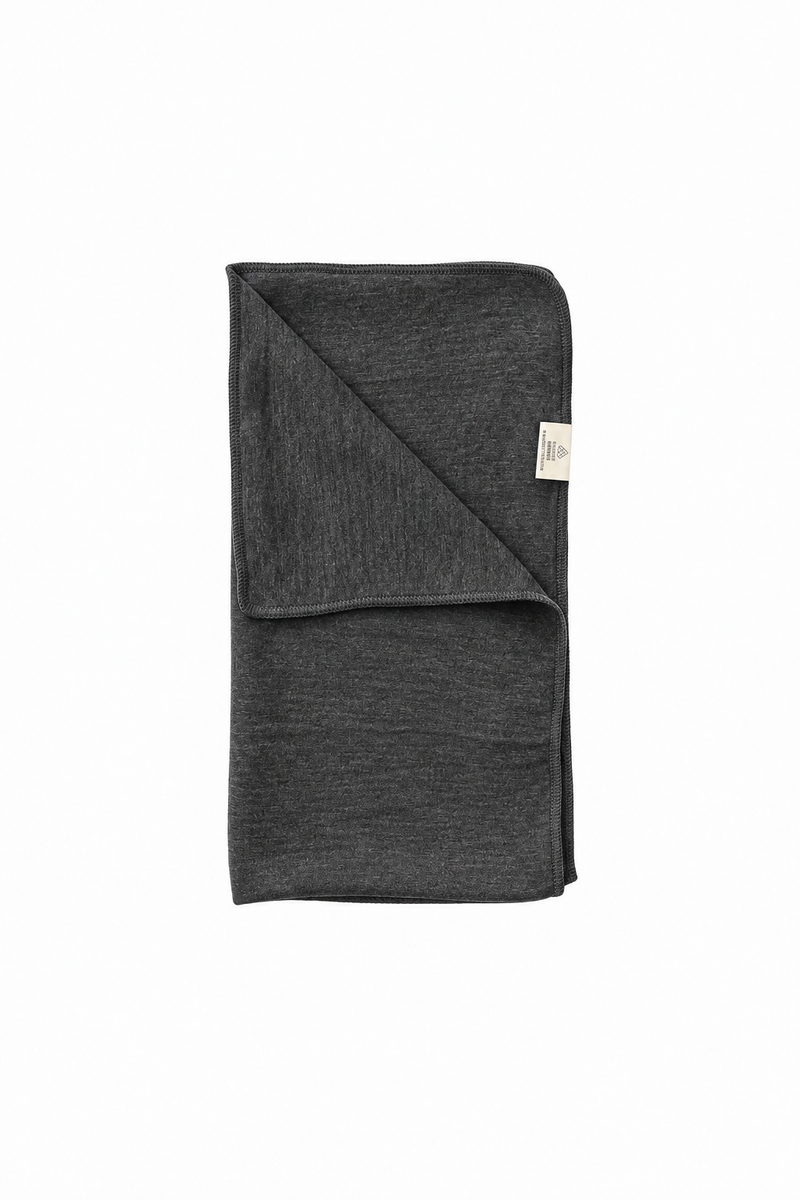 Single Layer Merino Wool Stretchy Swaddle Baby Blanket | Heathered Charcoal