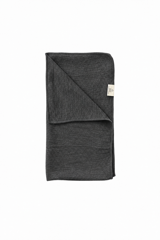 Single Layer Merino Wool Stretchy Swaddle Baby Blanket | Heathered Charcoal