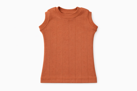 Children's Merino Wool Tank Top  Sleeveless Shirt | Clay