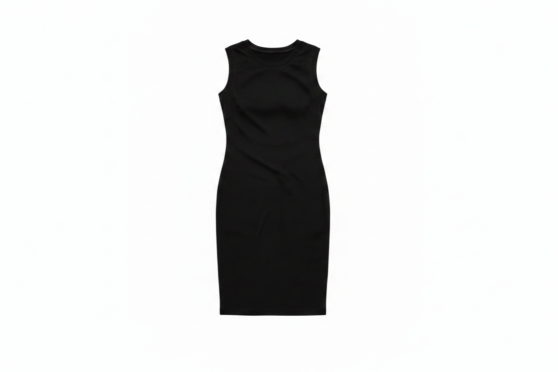 Ladies Merino Wool Micro Ribbed Tank Dress | Eclipse