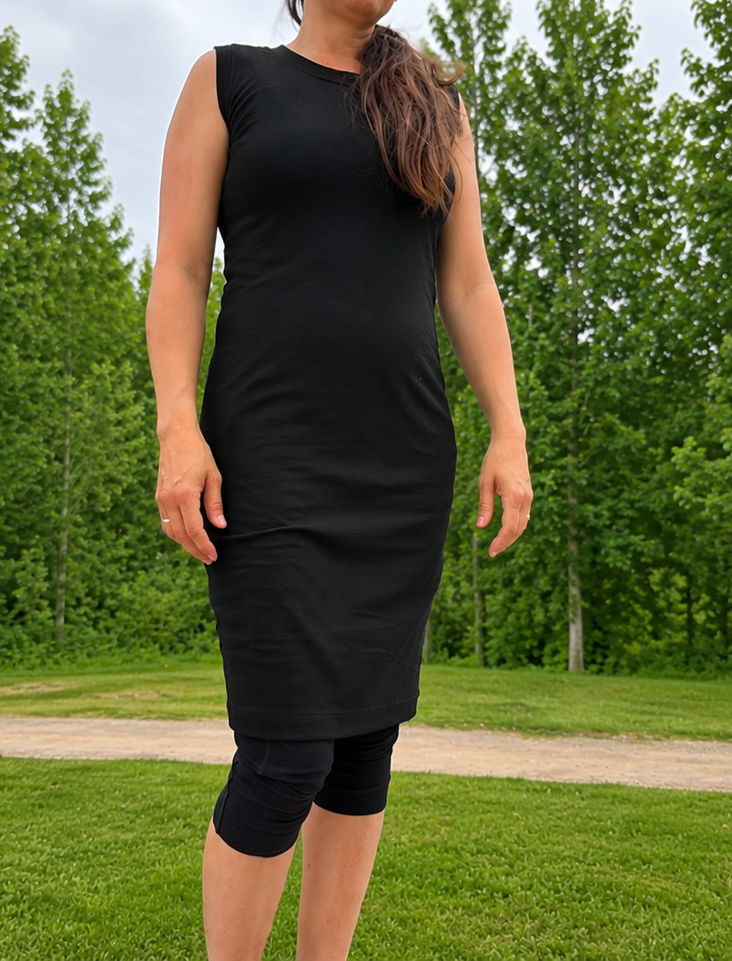 Ladies Merino Wool Micro Ribbed Tank Dress | Eclipse
