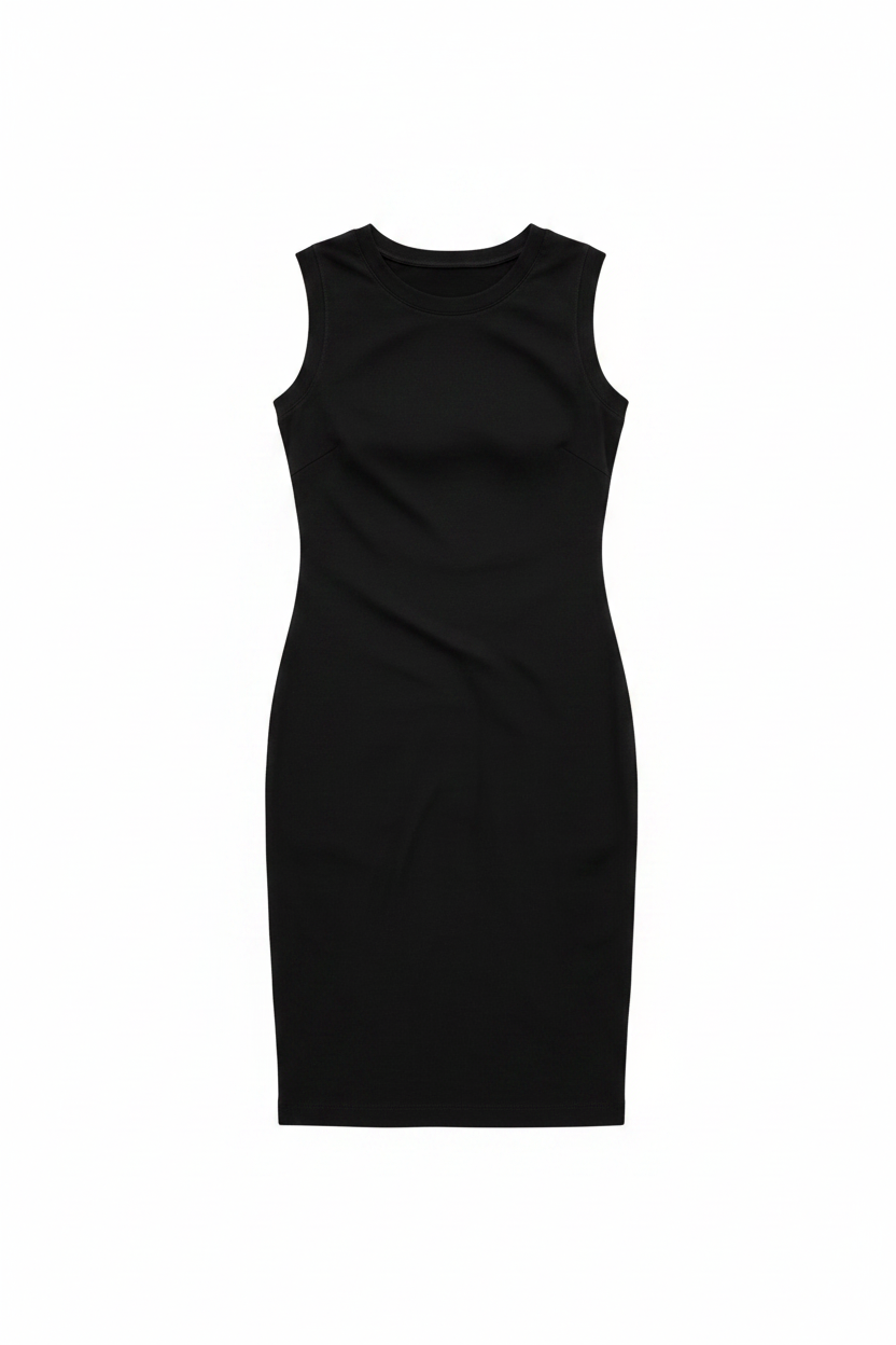 Ladies Merino Wool Micro Ribbed Tank Dress | Eclipse