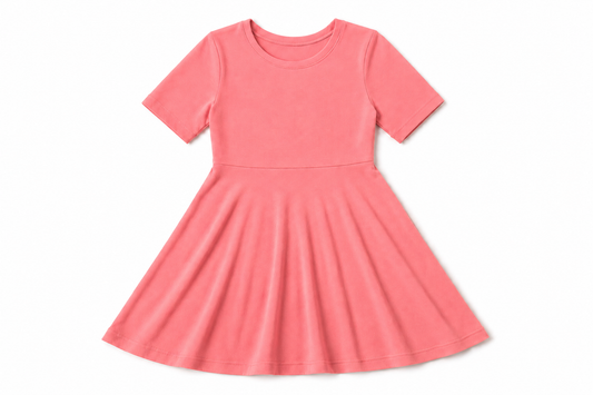 Baby / Toddler / Kids Merino Wool Short Sleeved Skater Dress to Tunic | Winter Sunset