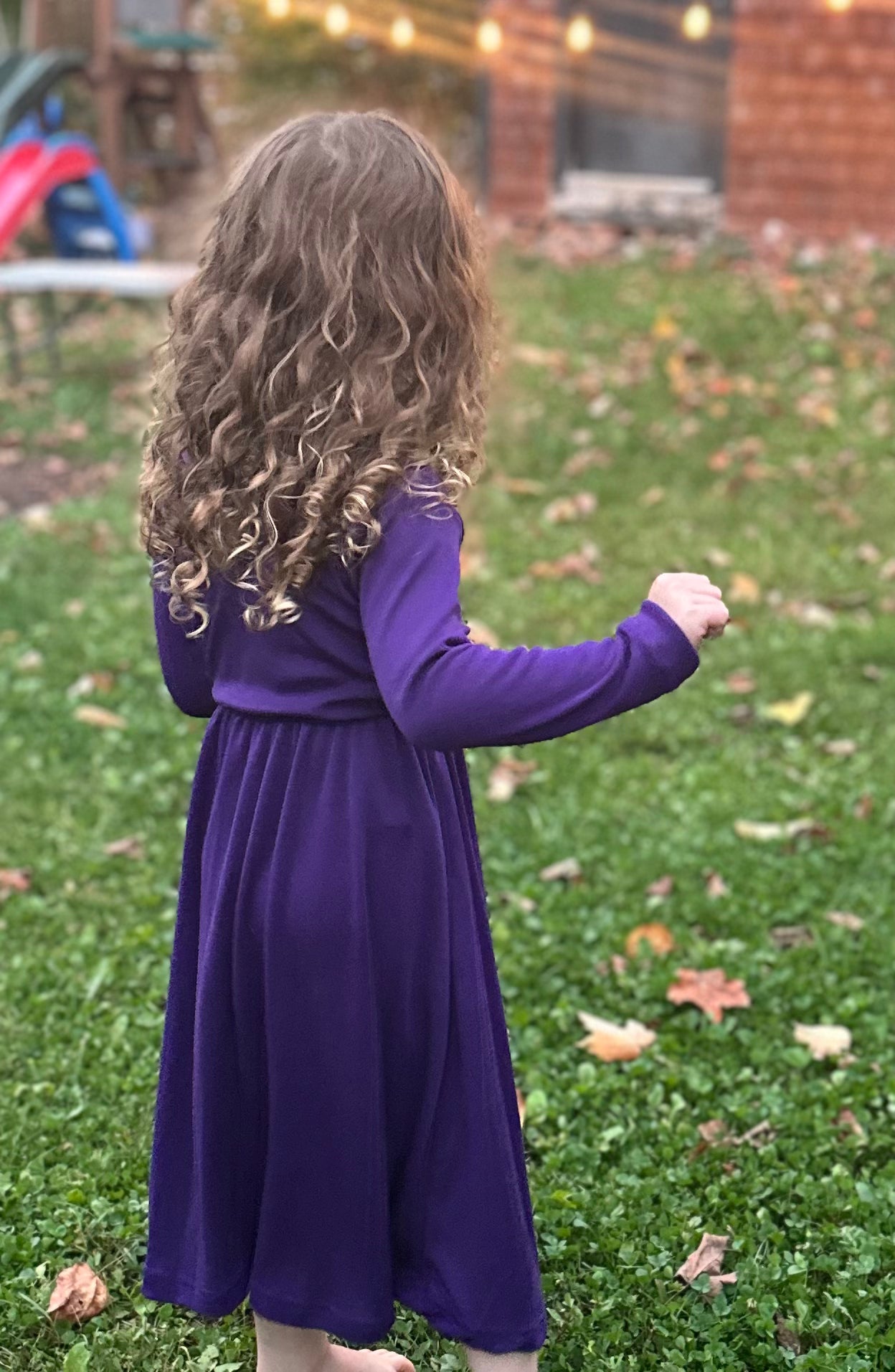 Baby / Toddler / Kids Merino Wool Long Sleeved Twirl Dress | Violet