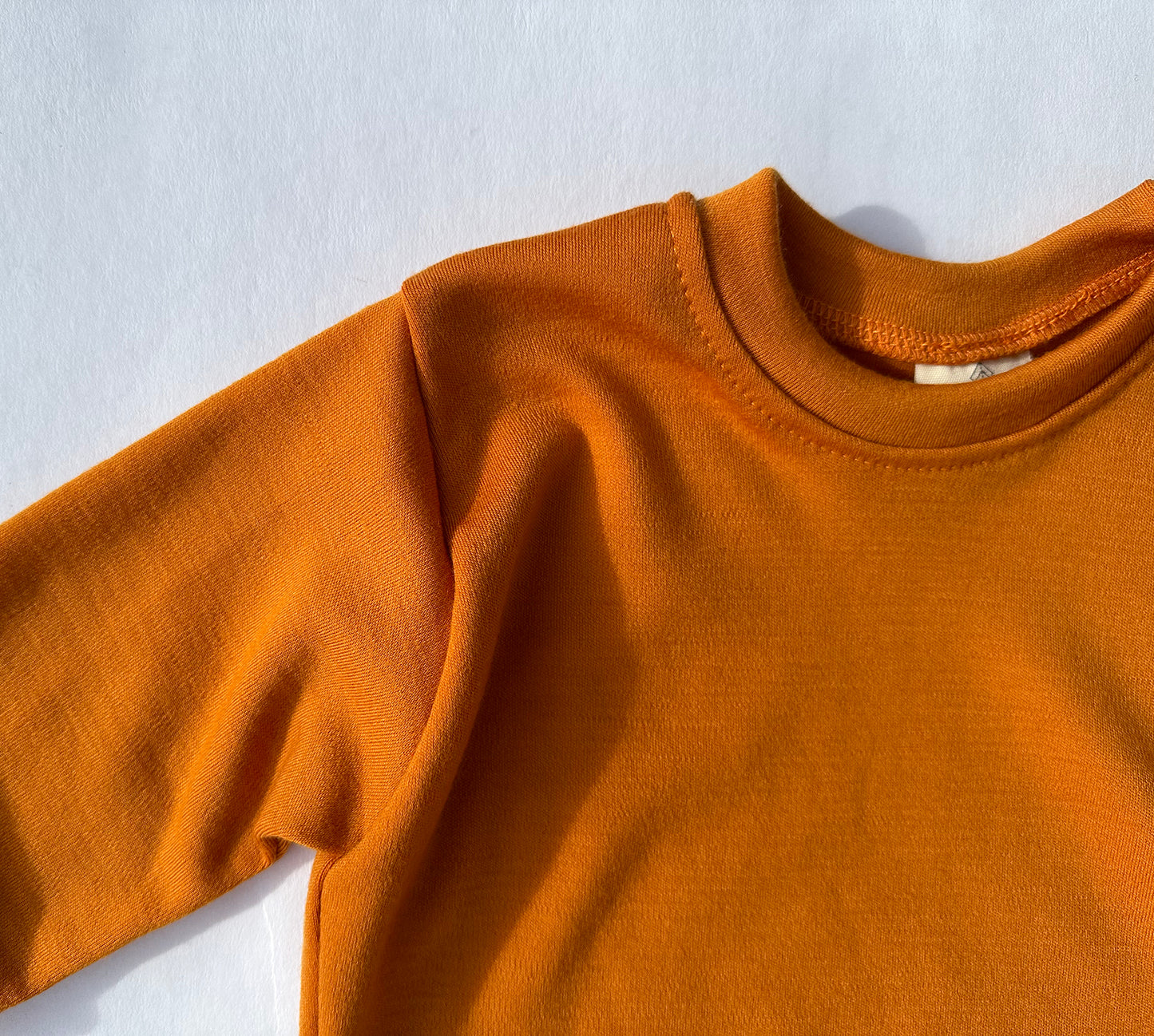 Baby / Toddler / Kids Merino Wool Long Sleeved Crew Pullover | Pumpkin Spice