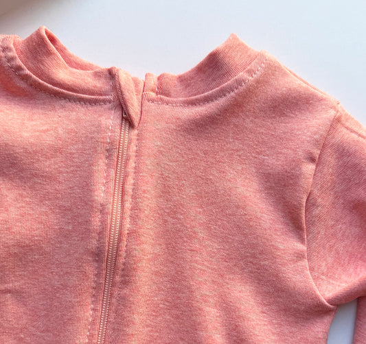 Organic Cotton Zippered Sleeper | Heathered Peach