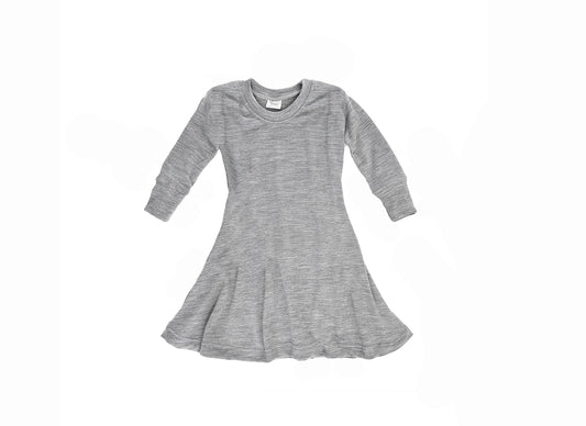 Baby / Toddler / Kids Merino Wool Long Sleeved Tunic Dress | Old School Grey