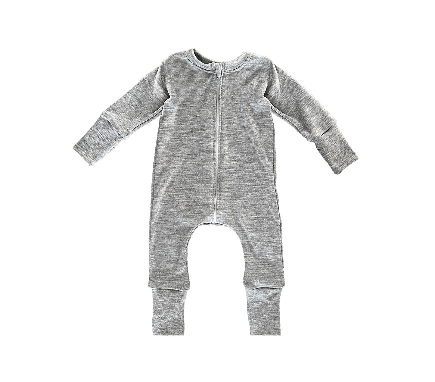 Merino Wool Zippered Romper | Old School Grey