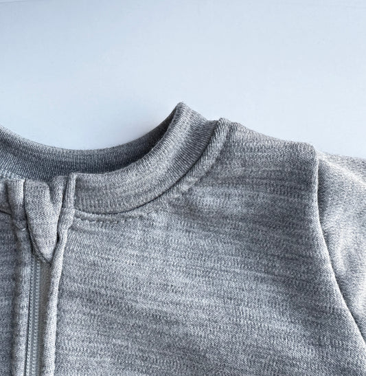 Merino Wool Zippered Romper | Old School Grey