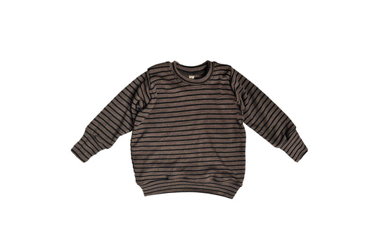 Baby / Toddler / Kids Merino Wool Long Sleeved Crew Pullover | Oak Stripe