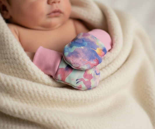 Limited Edition 1 Pair Newborn Merino Wool Scratch Mittens | Celeste + Petal