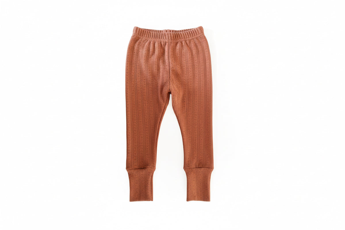 Merino Wool + Silk Children's Grow On™ Leggings | Toffee