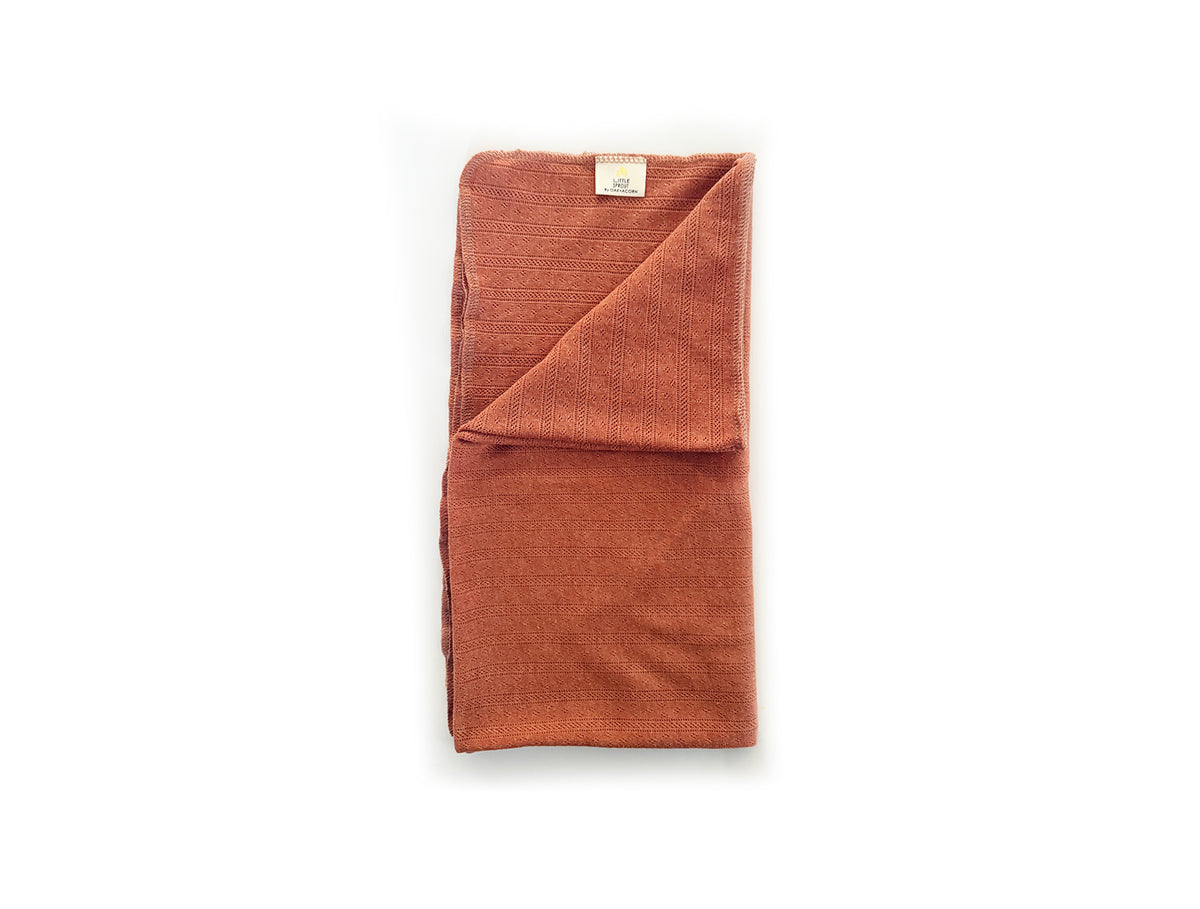 Single Layer Merino Wool + Silk Stretchy Swaddle | Baby Blanket | Toffee