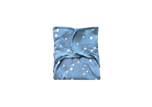 One-size Bamboo 3-Ply Stretchy Pre-Flat Absorbent Cloth Diaper | Winter Sky