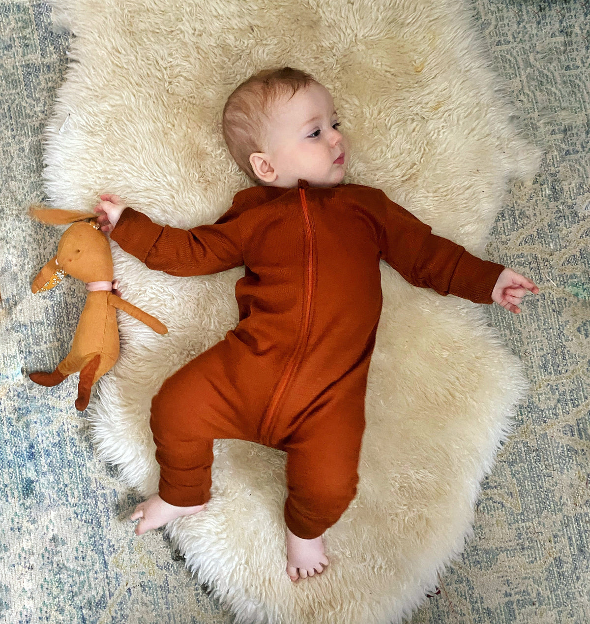 Merino Wool Zippered Eversuit™ Sleeper | Sandstone