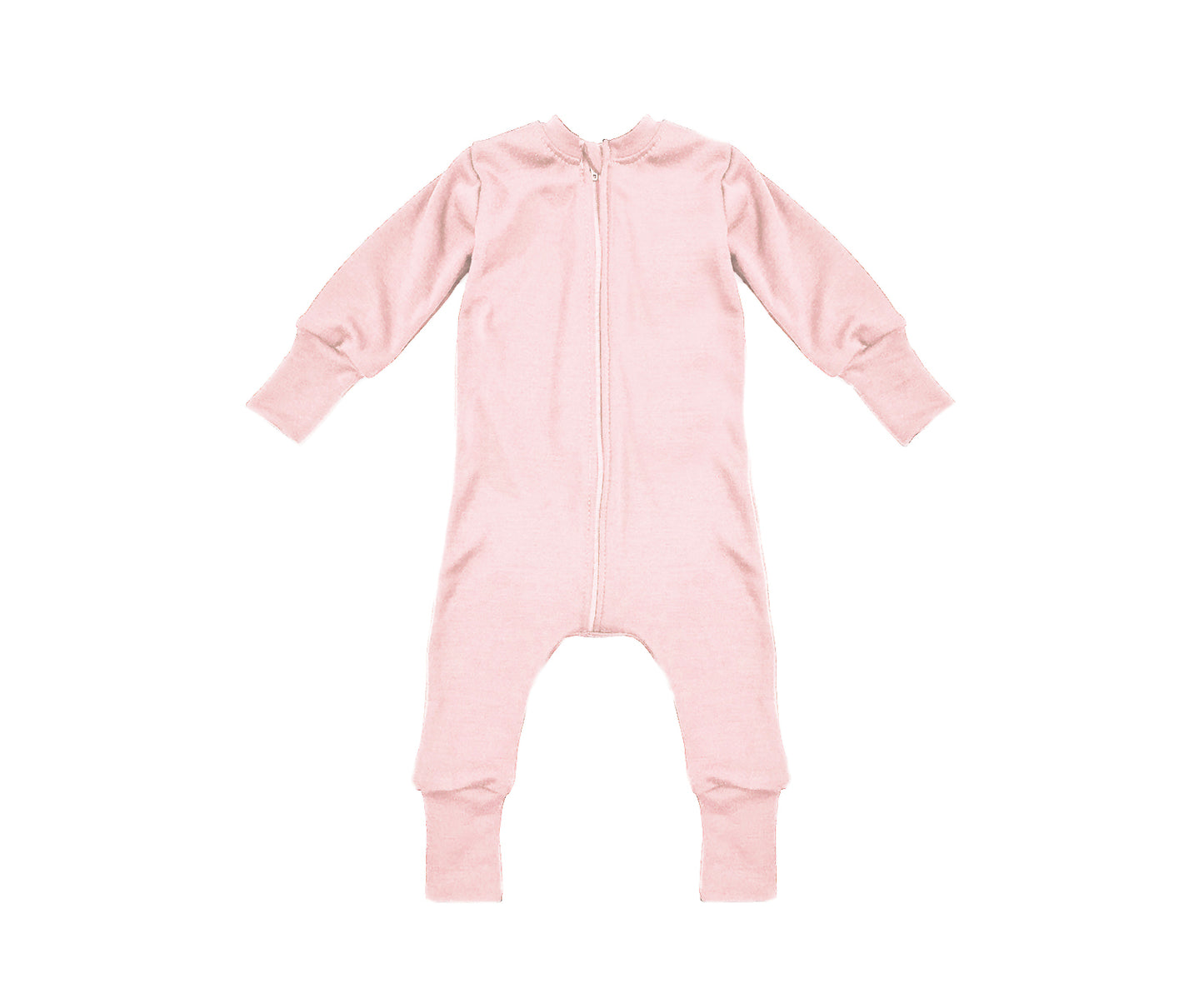 Merino Wool Zippered Sleeper | Baby Pink