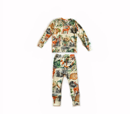 Limited Edition Merino Wool Baby / Kids Grow with Me Long Sleeve Top + Bottoms Base Layer Set | Into The Mist