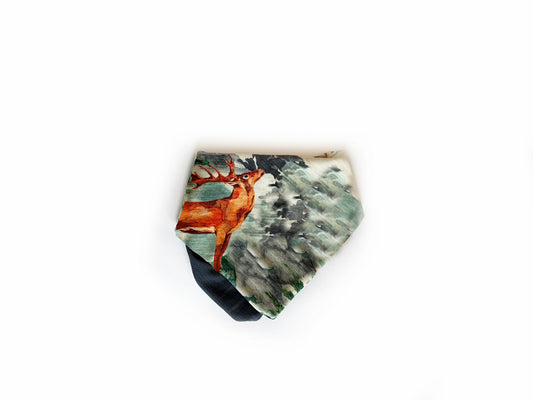 Limited Edition Reversible Merino Wool Bandana Bib | Into The Mist + Pewter