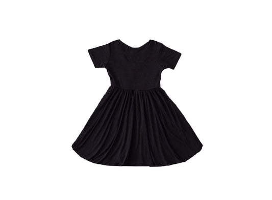 Baby / Toddler / Kids Merino Wool Short Sleeved Twirl Dress | Eclipse