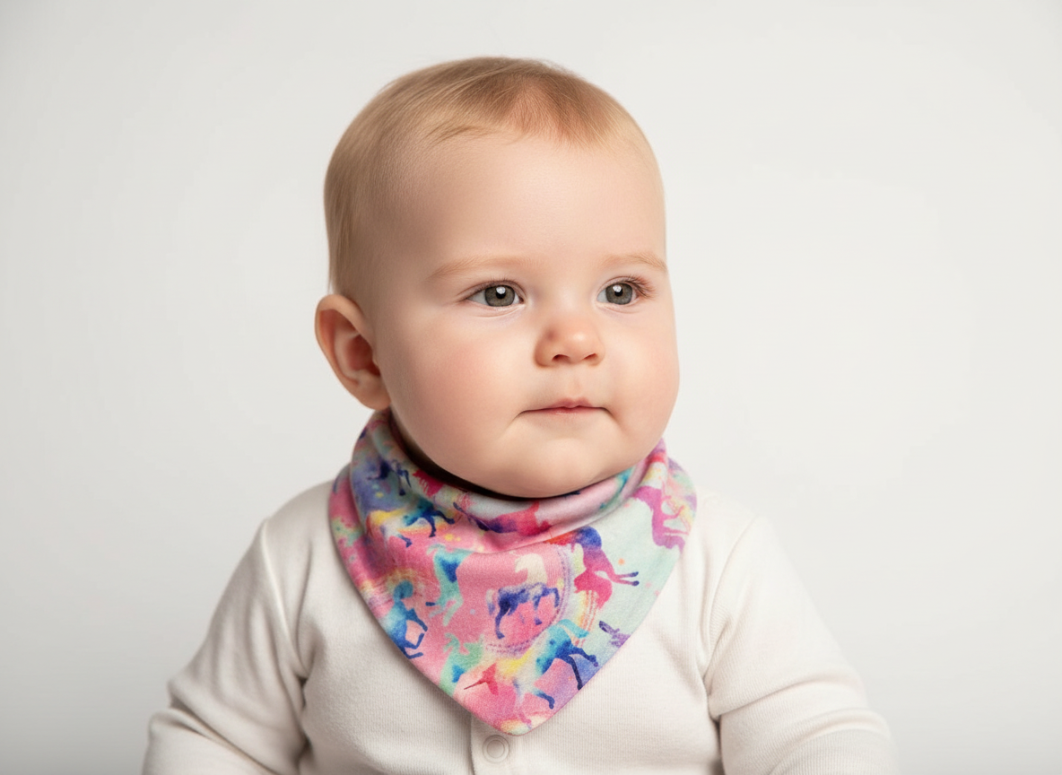 Limited Edition Merino Wool Bandana Bib | Celeste