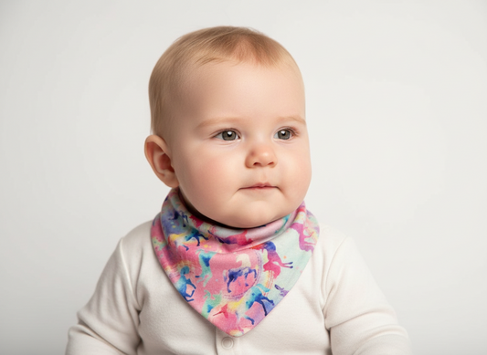 Limited Edition Merino Wool Bandana Bib | Celeste