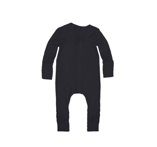 Footless Mid-Weight Merino Wool Zippered Romper | Charcoal