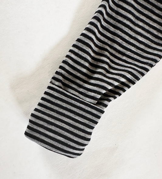 Baby / Toddler / Kids Merino Wool Long Sleeved Nightgown / Base Layer Play Dress | Monochrome Stripe