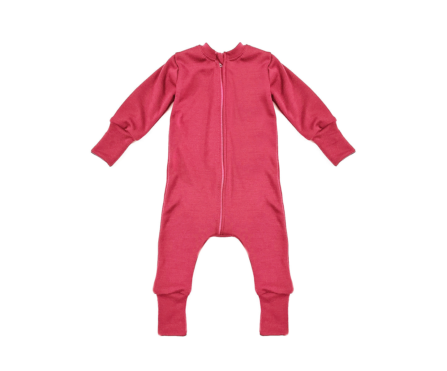 Merino Wool Zippered Sleeper | Deep Coral