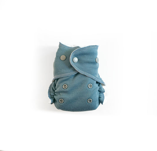 FLAWED Newborn All-Wool Merino Cloth Diaper Cover | Dolphin
