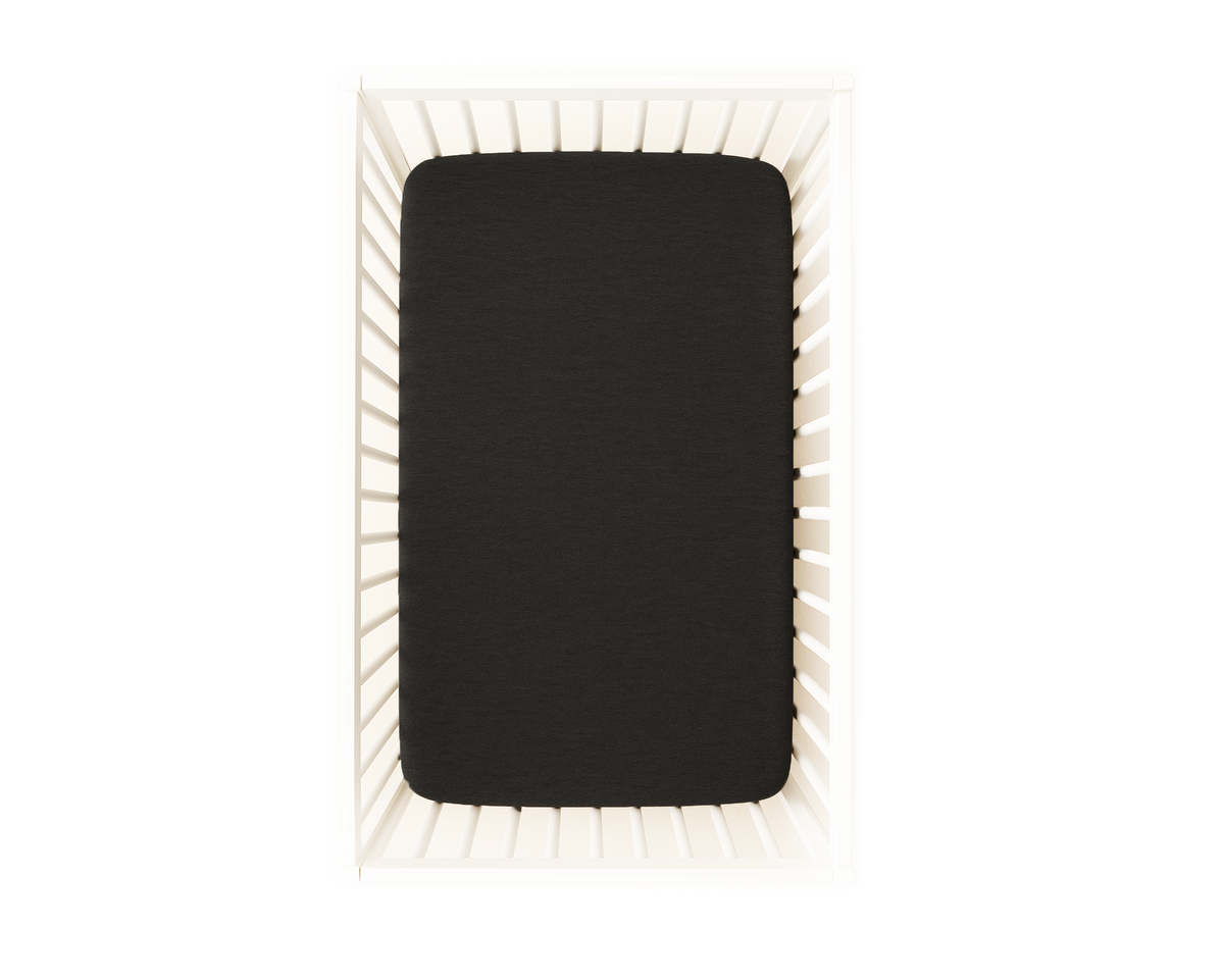Merino Wool Jersey Crib Sheet | Heathered Charcoal