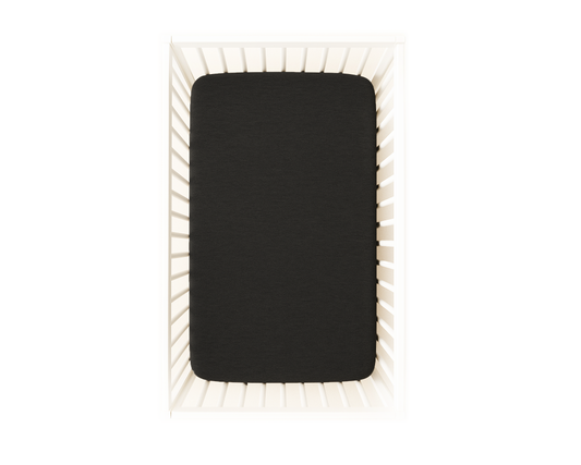 Merino Wool Jersey Crib Sheet | Heathered Charcoal