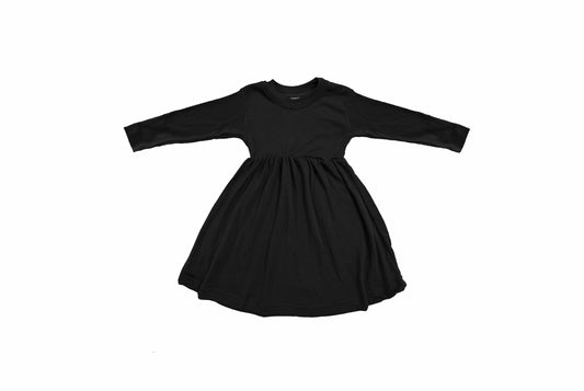 Baby / Toddler / Kids Merino Wool Long Sleeved Twirl Dress | Eclipse