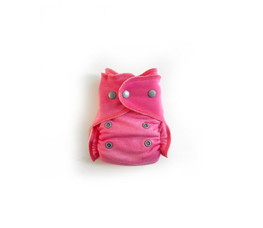FLAWED Newborn All-Wool Merino Cloth Diaper Cover | Flamingo
