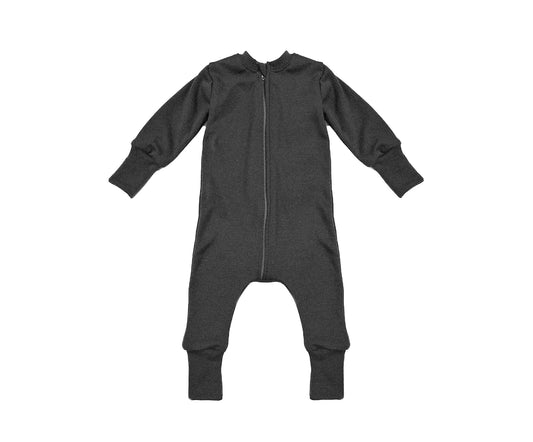 Merino Wool Zippered Eversuit™ Sleeper | Heathered Charcoal