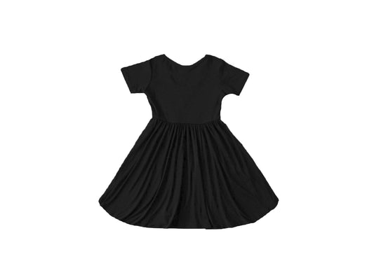 FLAWED Baby / Toddler / Kids Merino Wool Short Sleeved Twirl Dress | Heathered Charcoal