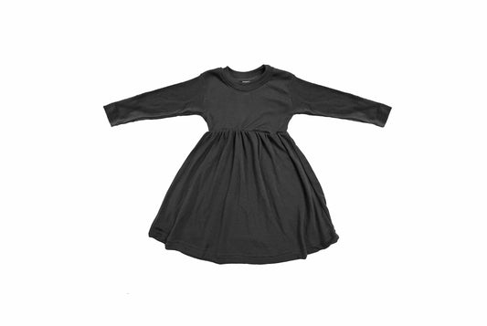 Baby / Toddler / Kids Merino Wool Long Sleeved Twirl Dress | Heathered Charcoal