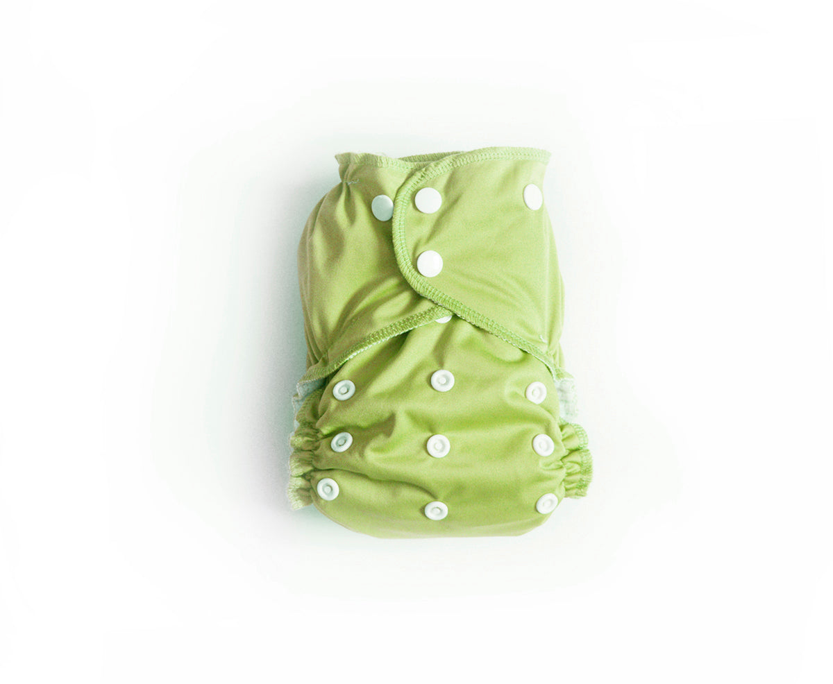 Toddler Cloth Pocket Diaper + Bamboo Trifold | Kiwi