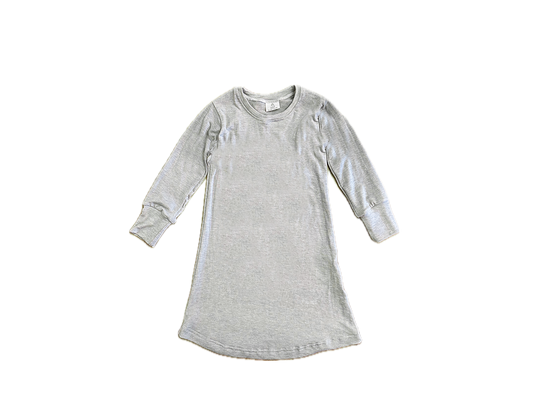 Merino Wool Silk Blend Baby / Kids Long Sleeved Nightgown / Play dress | Warm Grey