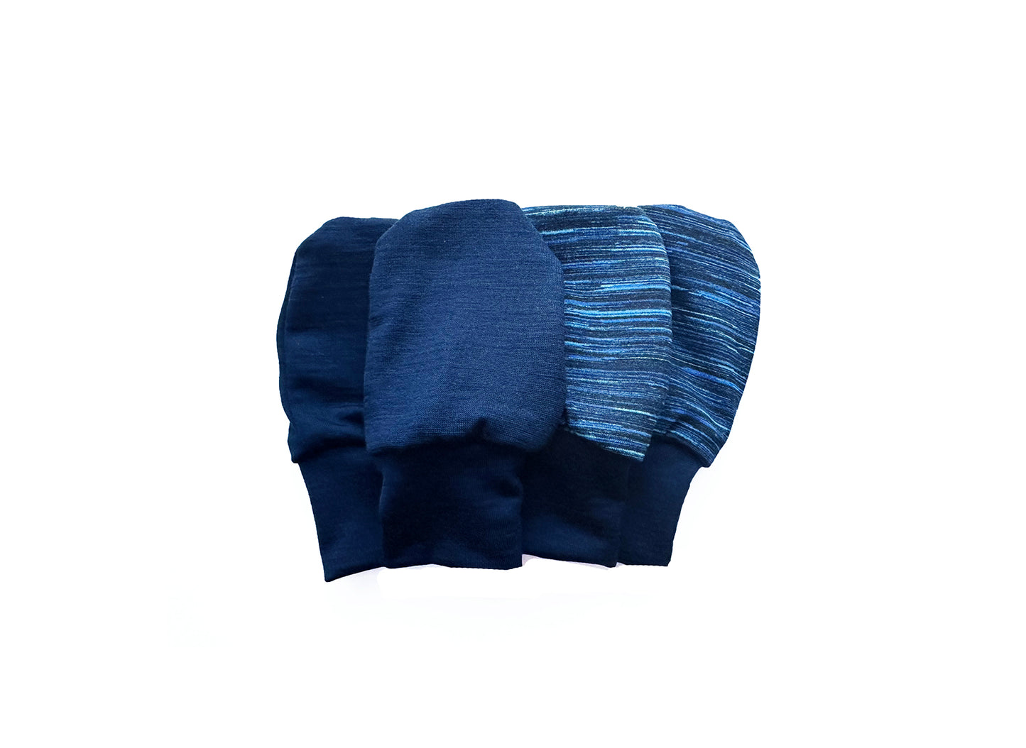 2 Pair Newborn Merino Wool Scratch Mittens  | The Blues