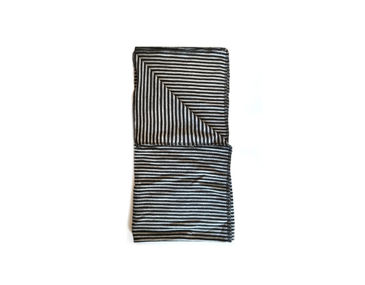 Single Layer Merino Wool Stretchy Swaddle Baby Blanket | Monochrome Stripe