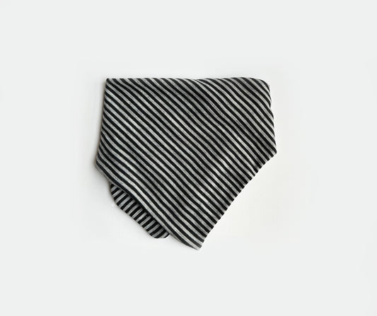 Merino Wool Bandana Bib | Monochrome Stripe