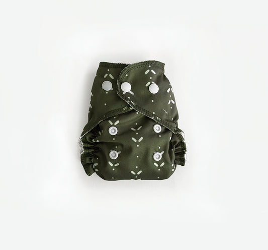 Newborn All in One (One-Piece) Cloth Diaper | Moss